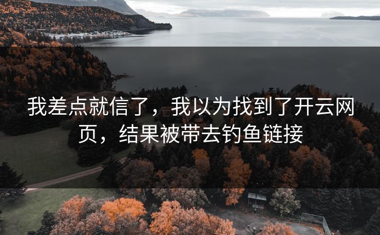 我差点就信了,我以为找到了开云网页,结果被带去钓鱼链接 我差点就信了,我以为找到了开云网页,结果被带去钓鱼链接